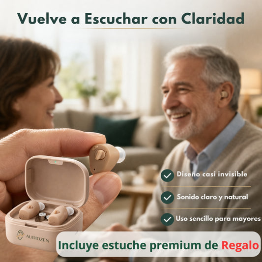 AUDIOZEN - Audifono  invisible con estuche premium de REGALO