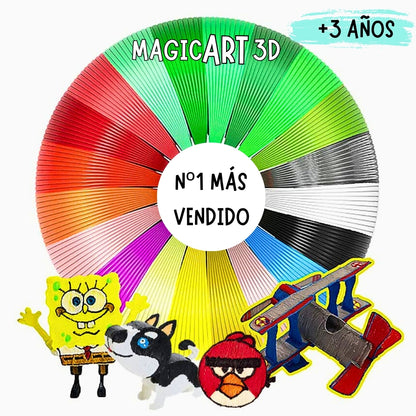 MAGICART®- Lápiz 3D + Filamentos de Regalo